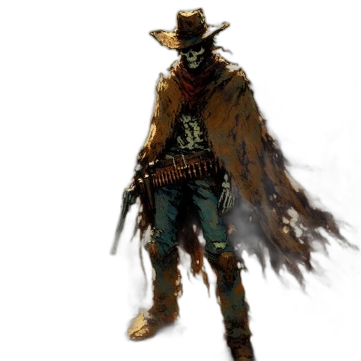 staff, mask, weapon, jacket, concept art, fantasy art, comic book art, pixel art transparent PNG cut-out