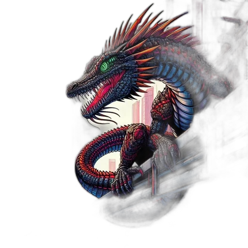 dragon, creature, animal, mask, 3d render, fantasy art, concept art, photorealistic transparent PNG cut-out