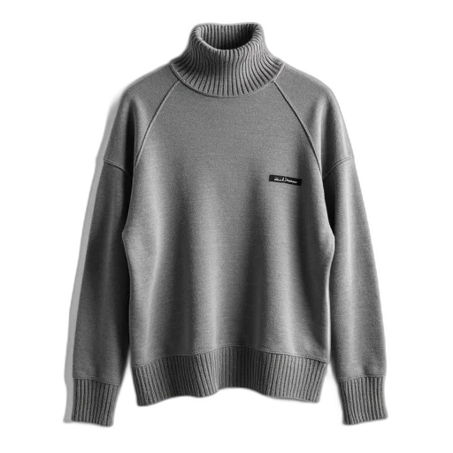 jacket, 3d render, monochrome, dark, grey, turtleneck, sweater, ribbed transparent PNG cut-out