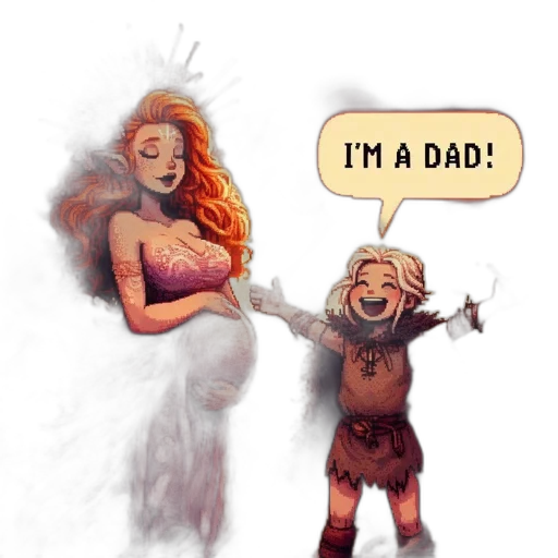 comic book art, concept art, fantasy art, pixel art, fire, expectant, mother, sun-like transparent PNG cut-out