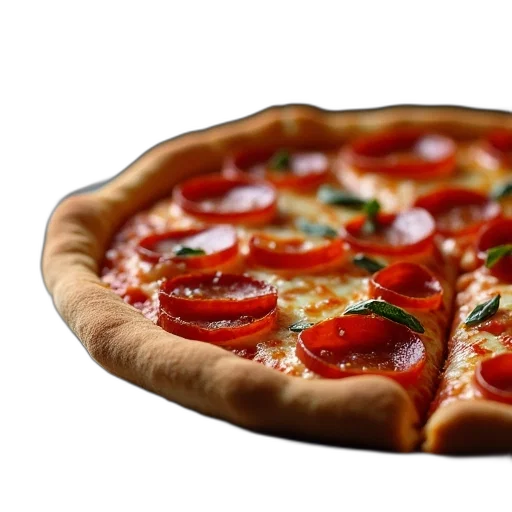 food, crown, 3d render, photorealistic, close-up, image, slice, pepperoni transparent PNG cut-out