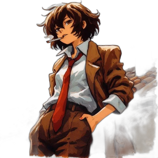 jacket, staff, concept art, pixel art, comic book art, anime, earth tones, monochrome transparent PNG cut-out