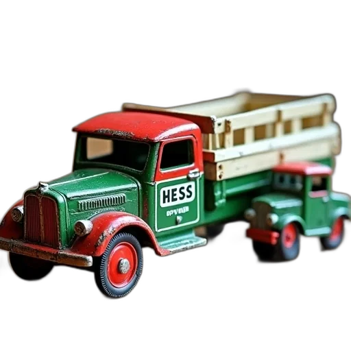 3d render, vintage, toy, truck, green, white, color, scheme transparent PNG cut-out