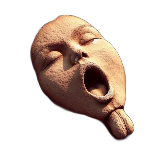 face, mask, creature, food, 3d render, photorealistic, concept art, enigmatic transparent PNG cut-out