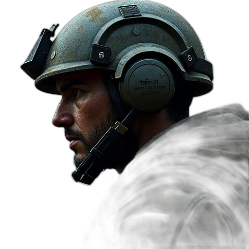 face, weapon, robot, mask, concept art, photorealistic, comic book art, 3d render transparent PNG cut-out