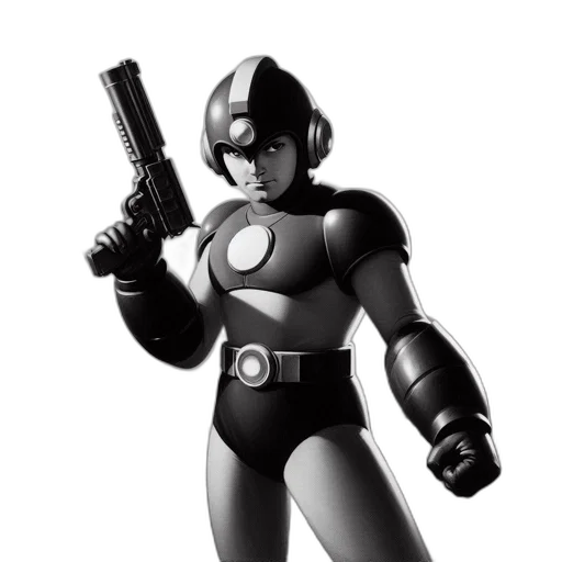 robot, weapon, concept art, comic book art, 3d render, cartoon, illustration, portrays transparent PNG cut-out