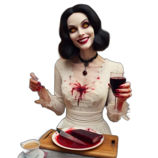 food, dress, concept art, pixel art, 3d render, comic book art, woman, vintage transparent PNG cut-out