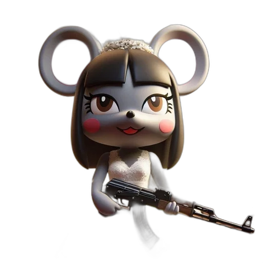 weapon, staff, animal, concept art, 3d render, cartoon, anime, mouse transparent PNG cut-out