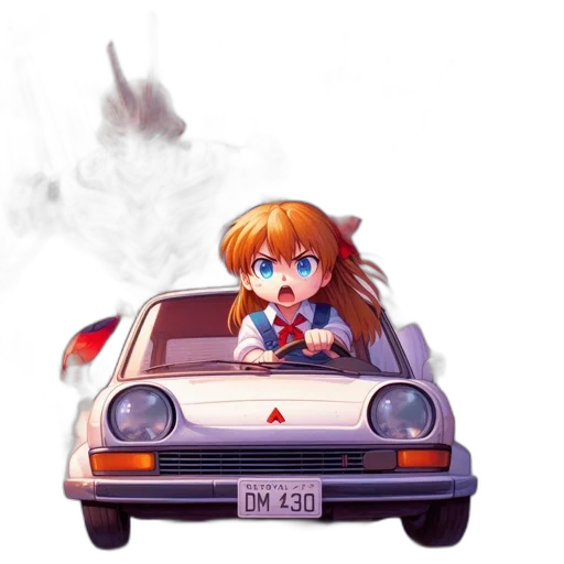 car, weapon, dragon, robot, concept art, anime, pixel art, vaporwave transparent PNG cut-out