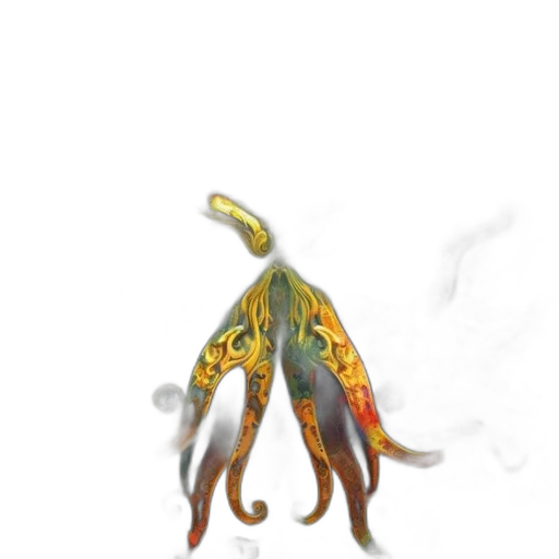 dragon, creature, animal, staff, concept art, 3d render, fantasy art, watercolor transparent PNG cut-out