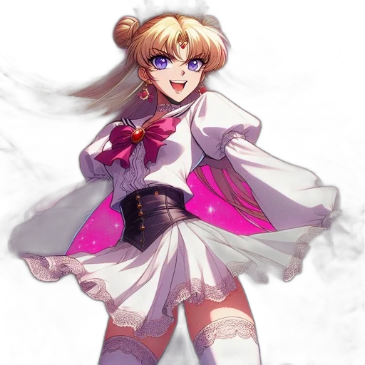 staff, dress, weapon, jacket, anime, pixel art, concept art, watercolor transparent PNG cut-out