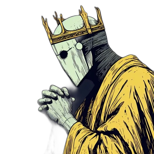 crown, mask, face, robot, concept art, comic book art, fantasy art, photorealistic transparent PNG cut-out