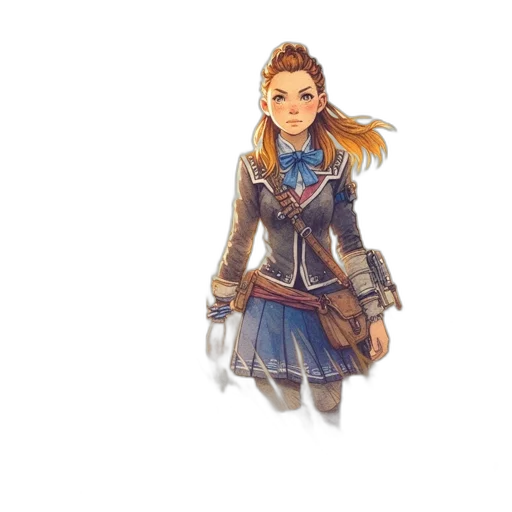 staff, jacket, dress, weapon, concept art, pixel art, fantasy art, watercolor transparent PNG cut-out