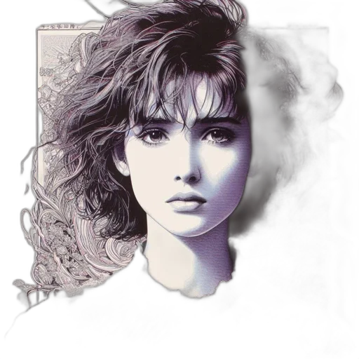 face, hair, photorealistic, oil painting, fantasy art, concept art, fog, fire transparent PNG cut-out