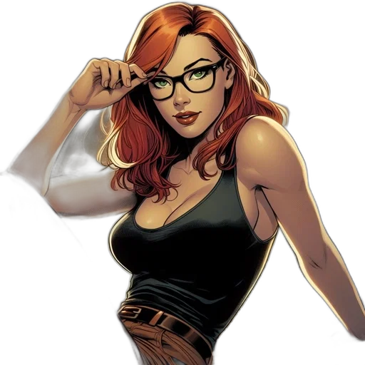 dress, comic book art, cartoon, concept art, fantasy art, confident, animated, female transparent PNG cut-out
