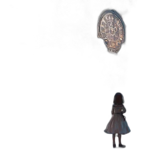 dress, umbrella, crown, robot, concept art, 3d render, fantasy art, pixel art transparent PNG cut-out