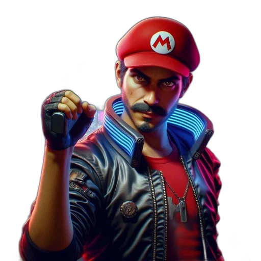 weapon, jacket, face, mask, concept art, pixel art, 3d render, photorealistic transparent PNG cut-out