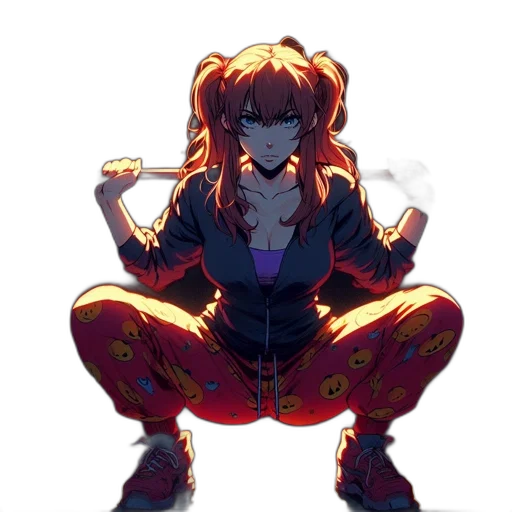 jacket, weapon, staff, robot, anime, cyberpunk, pixel art, concept art transparent PNG cut-out