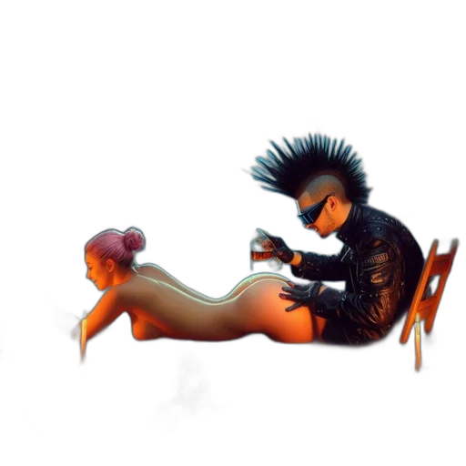 hair, furniture, creature, animal, concept art, 3d render, cyberpunk, fantasy art transparent PNG cut-out