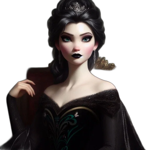 crown, dress, jewelry, fantasy art, concept art, 3d render, photorealistic, dark transparent PNG cut-out