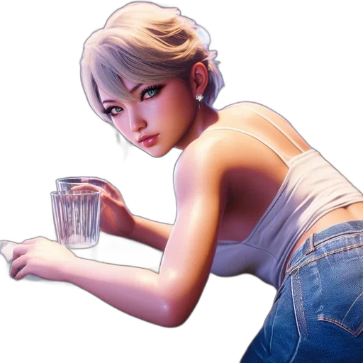 food, face, weapon, bottle, concept art, comic book art, anime, photorealistic transparent PNG cut-out