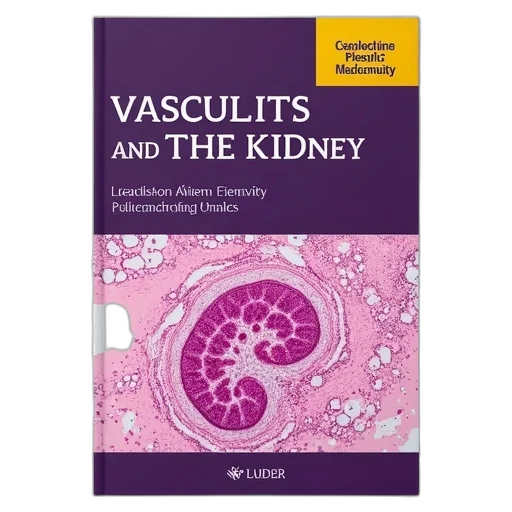 cover, medical, textbook, titled, vasculitis, kidney, purple, background transparent PNG cut-out