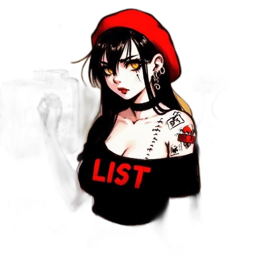 hat, dress, jewelry, pixel art, concept art, fantasy art, cartoon, red transparent PNG cut-out