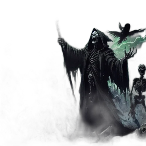 mask, creature, staff, concept art, fantasy art, comic book art, pixel art, fog transparent PNG cut-out