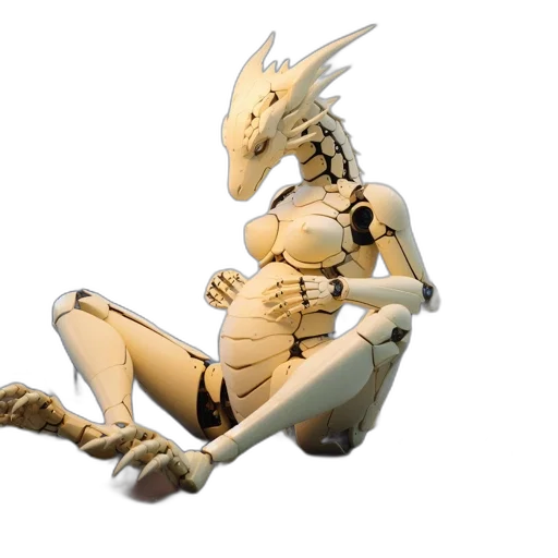 dragon, creature, robot, animal, 3d render, concept art, fantasy art, pixel art transparent PNG cut-out