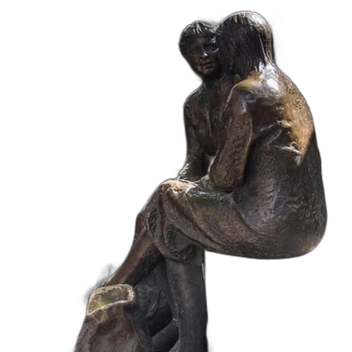 jewelry, furniture, dress, 3d render, bronze, statue, two, children transparent PNG cut-out
