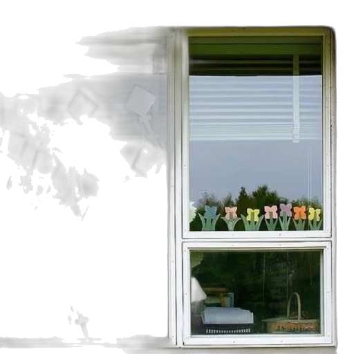 furniture, 3d render, photorealistic, concept art, window, paper, flowers, butterflies transparent PNG cut-out