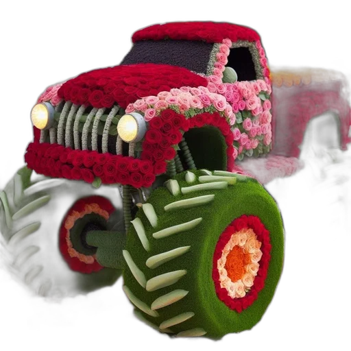 car, 3d render, photorealistic, image, showcases, vibrant, intricate, floral transparent PNG cut-out