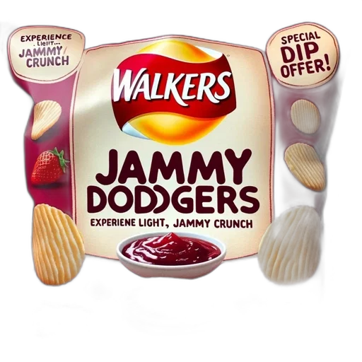 food, individual, holds, walkers, crisp, packet, labeled, jammy transparent PNG cut-out