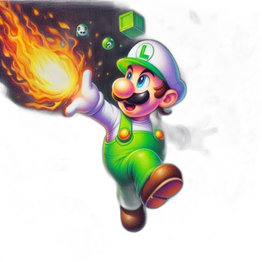staff, weapon, concept art, 3d render, pixel art, fantasy art, fire, green transparent PNG cut-out