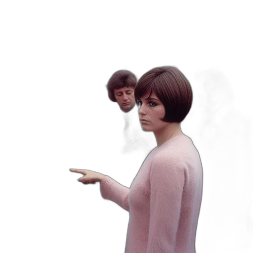 face, dress, hair, mask, 3d render, photorealistic, concept art, vaporwave transparent PNG cut-out
