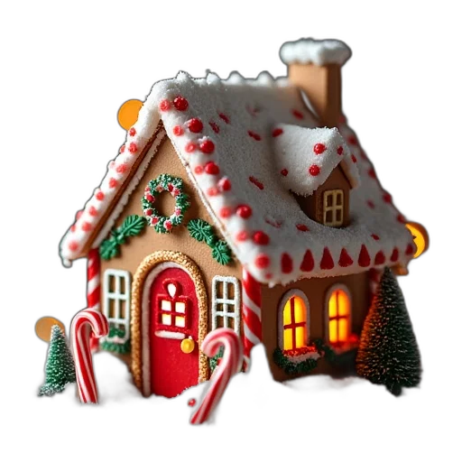 3d render, snow, christmas, ginger transparent PNG cut-out