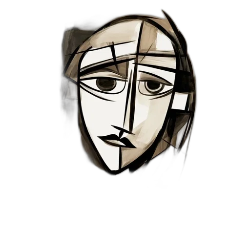 face, mask, jewelry, staff, cartoon, concept art, comic book art, photorealistic transparent PNG cut-out