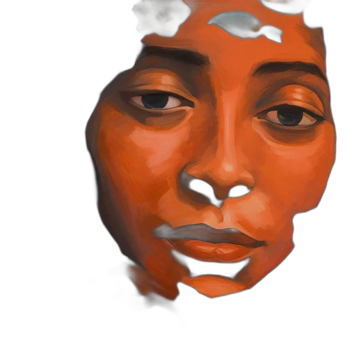 face, mask, crown, photorealistic, watercolor, oil painting, concept art, earth tones transparent PNG cut-out