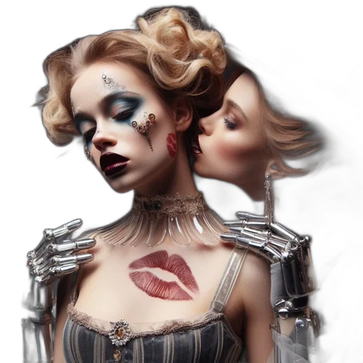 robot, mask, jewelry, face, cyberpunk, photorealistic, concept art, fantasy art transparent PNG cut-out
