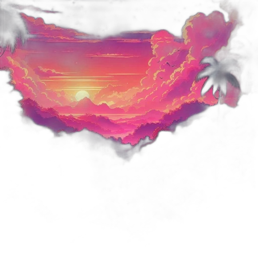 dragon, crown, sword, creature, concept art, fantasy art, vaporwave, watercolor transparent PNG cut-out