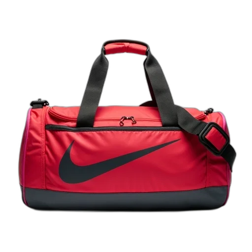 red, grey, nike, duffel, bag, black, handle, pink transparent PNG cut-out