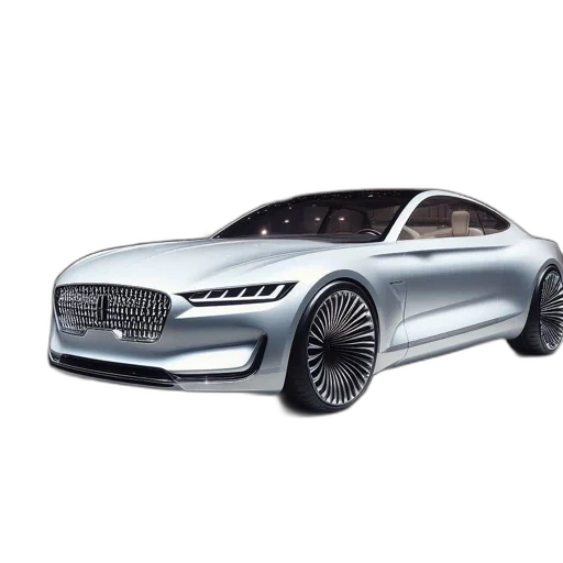 car, 3d render, concept art, photorealistic, silver, ford, unique, grille transparent PNG cut-out