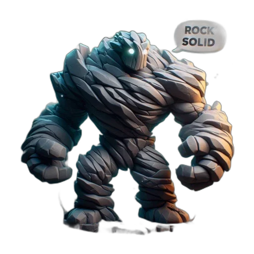 creature, robot, concept art, 3d render, comic book art, fantasy art, large, stone-like transparent PNG cut-out