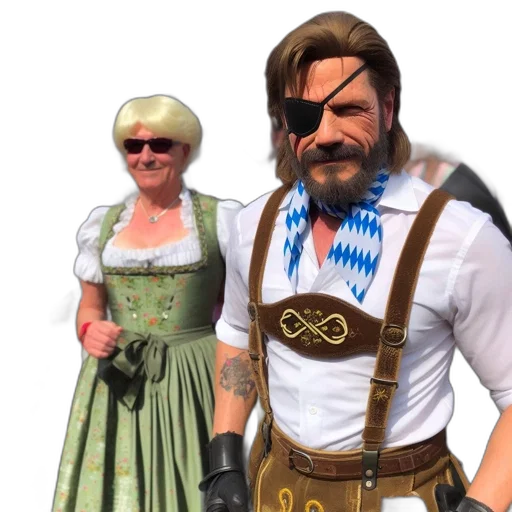 3d render, concept art, man, traditional, bavarian, attire, oktoberfest-like, gathering transparent PNG cut-out