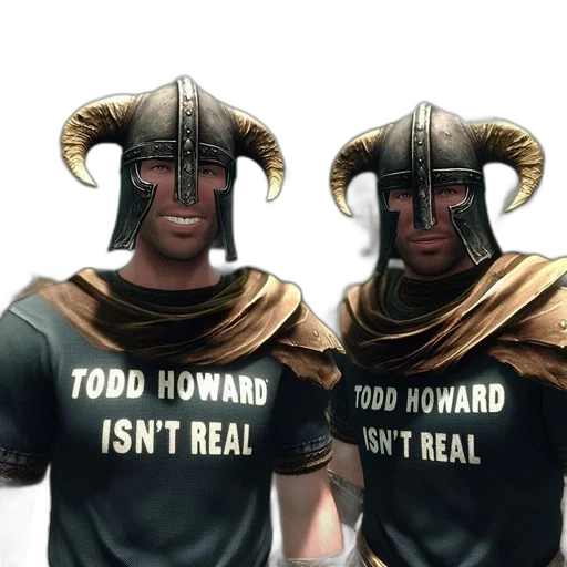 3d render, concept art, fantasy art, comic book art, two, characters, horned, helmets transparent PNG cut-out