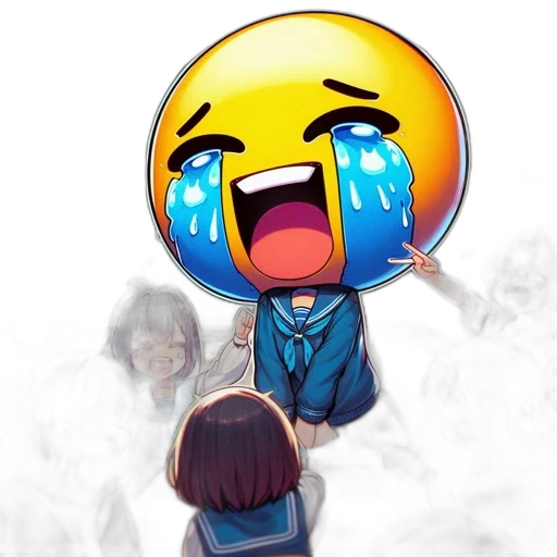 staff, anime, pixel art, concept art, cartoon, anthropomorphic, crying, emoji transparent PNG cut-out