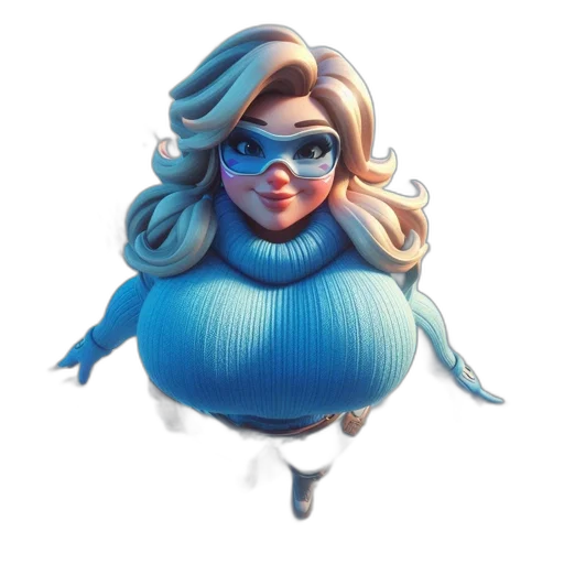 dress, jacket, concept art, 3d render, fantasy art, cartoon, blue, pastel transparent PNG cut-out