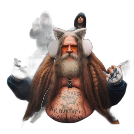 concept art, fantasy art, photorealistic, 3d render, old, man, long, hair transparent PNG cut-out