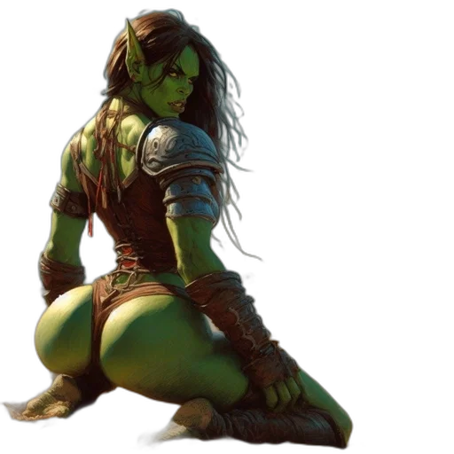 concept art, fantasy art, comic book art, 3d render, green, armored, figure, skin transparent PNG cut-out