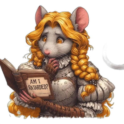staff, fantasy art, concept art, watercolor, photorealistic, anthropomorphic, mouse, renaissance transparent PNG cut-out
